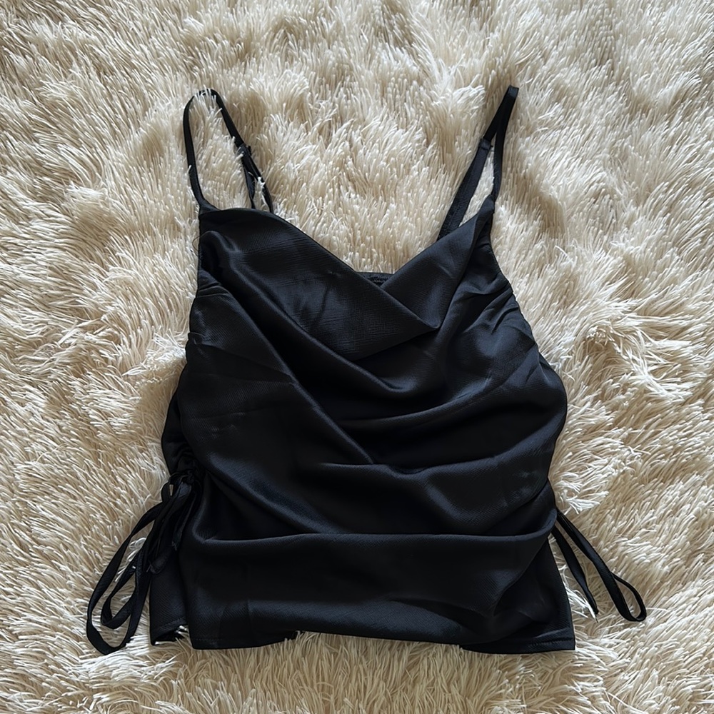 black silk princess polly top